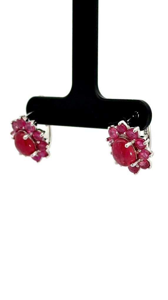Senza Prezzo di Riserva - Parure di gioielli da 2 pezzi Argento - 5.00ct. tw. Rubino - Rubino #4.3
