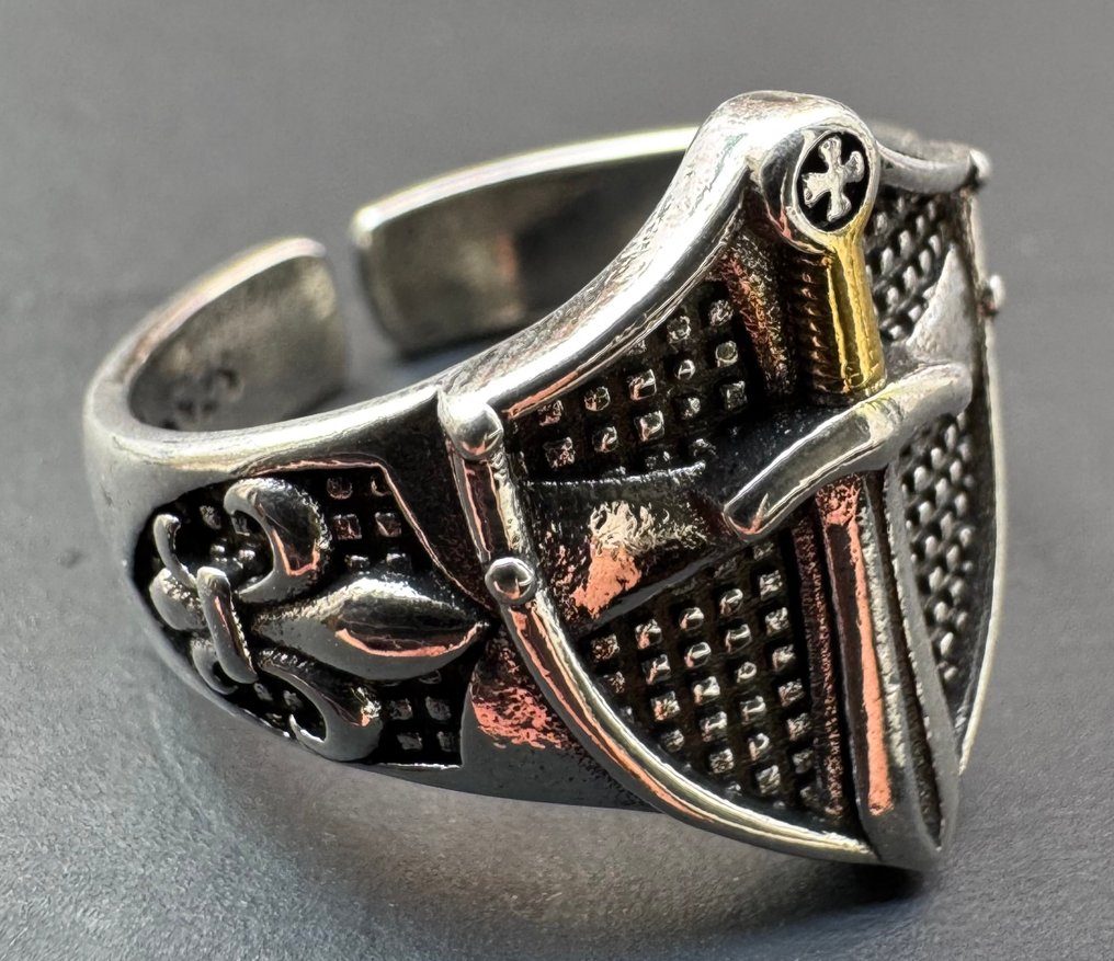 Moto Bikers Templars Guardians 925 Silver Ring - Ring #3.2