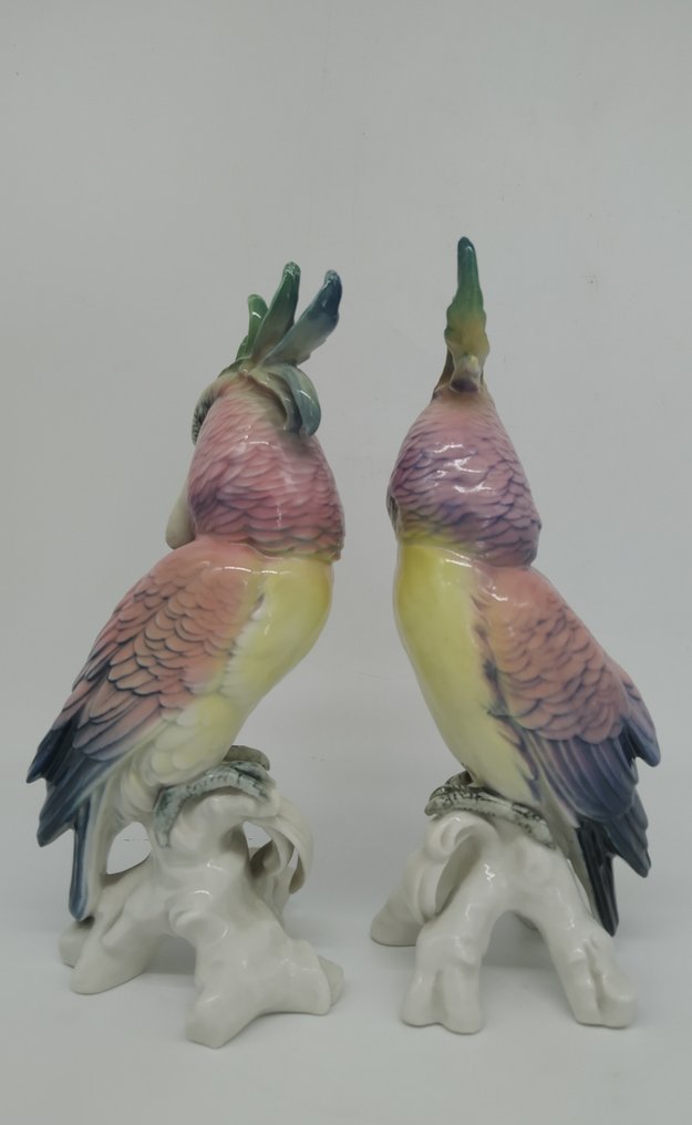 Statuetta - Karl Ens - Couple/Duo de Cacatoes 1930 (2) - Porcellana #4.3