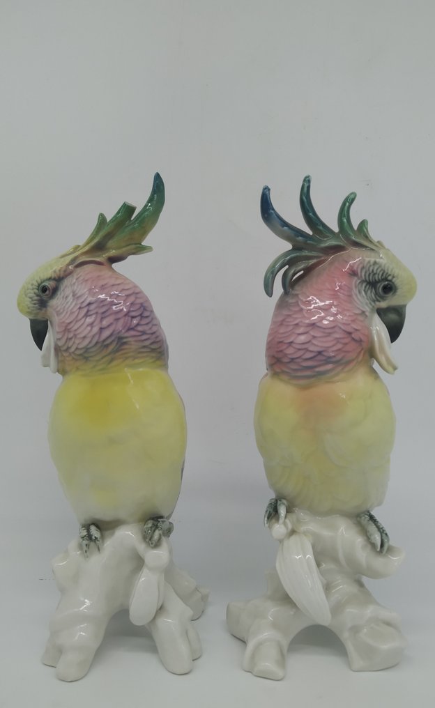 Statuetta - Karl Ens - Couple/Duo de Cacatoes 1930 (2) - Porcellana #3.2