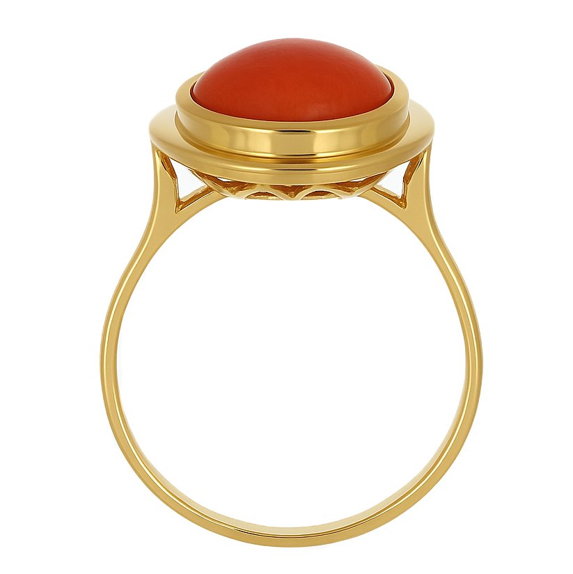 Anello - 18 carati Oro giallo Corallo #4.3