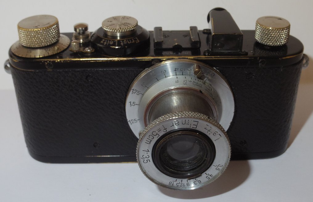 Leica I black nickel - 1930 - with chrome Elmar 3.5/5cm lens - working Aparat z wizjerem #2.1