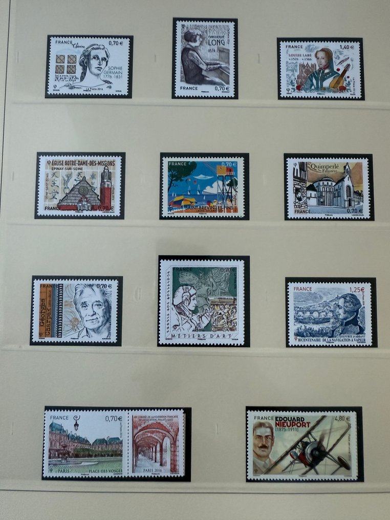法國  - 2016年完整年份邮票，全新未使用，无粘贴剂，贴在SAFE纸张上（包括在内） #2.1