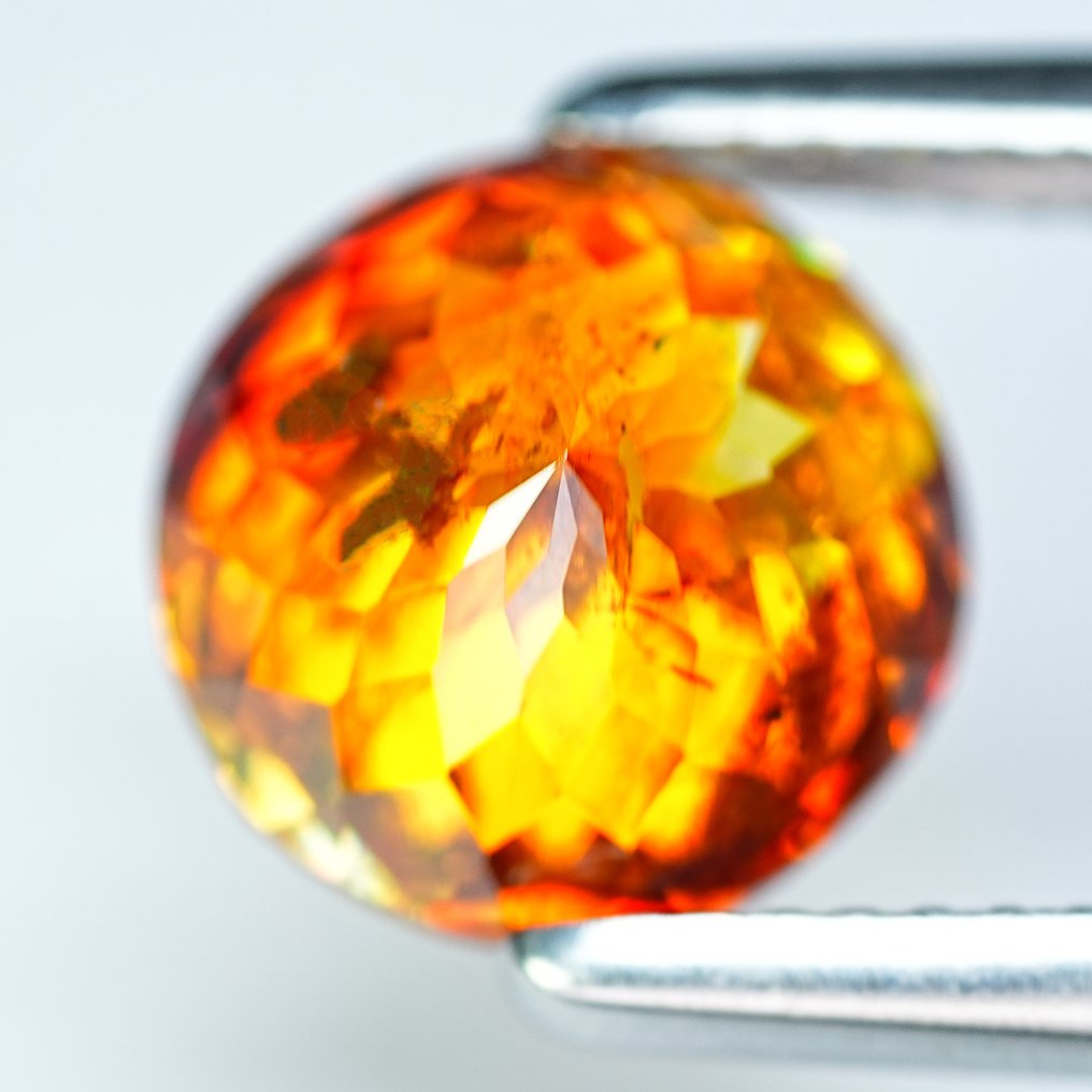 Ohne mindestpreis - 1 pcs  Orange Sphalerit  - 4.29 ct - International Colored Gemstone Association (ICA GemLab) - Selten!! Top-Glanz!! #1.0