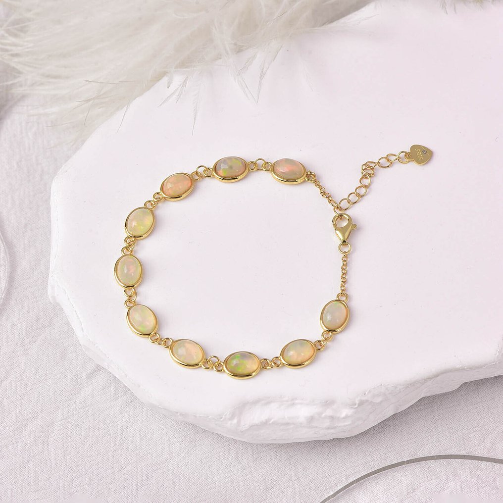 Fără preț de rezervă - Brățară Argint - Opal - Certificat #1.0