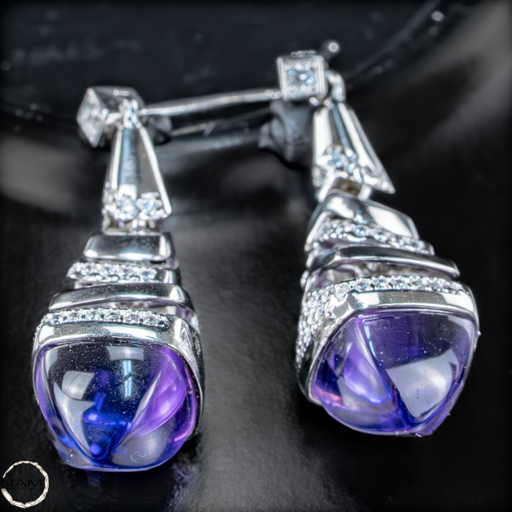 Χορός του φωτός – Υπέροχο Σκουλαρίκια με αμέθοδο από εξαιρετικό ασήμι 925, 33,95 καρατίων- 6.79 g - (2) #1.0