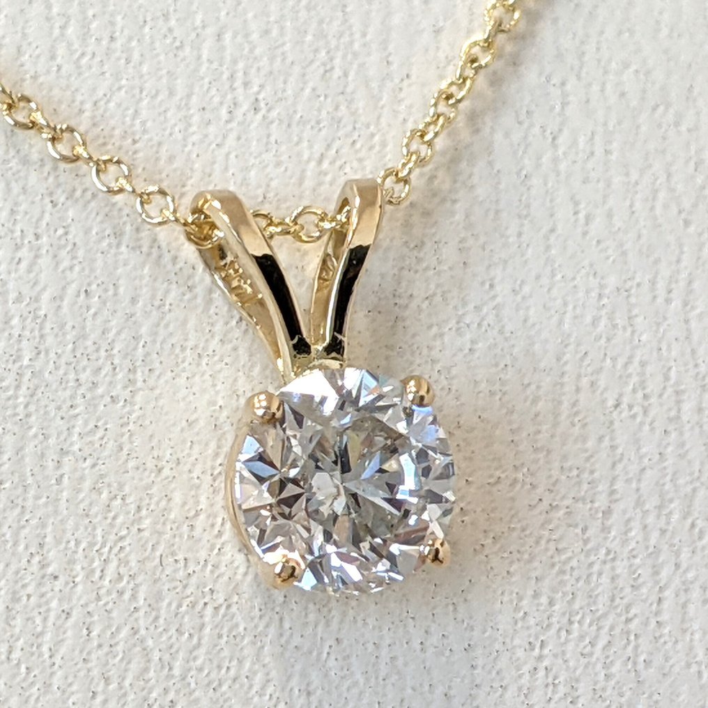 沒有保留價 - 吊墜頸鏈 - 14 克拉 黃金 -  1.02ct. tw. 鉆石 (天然) - GWLab #4.3