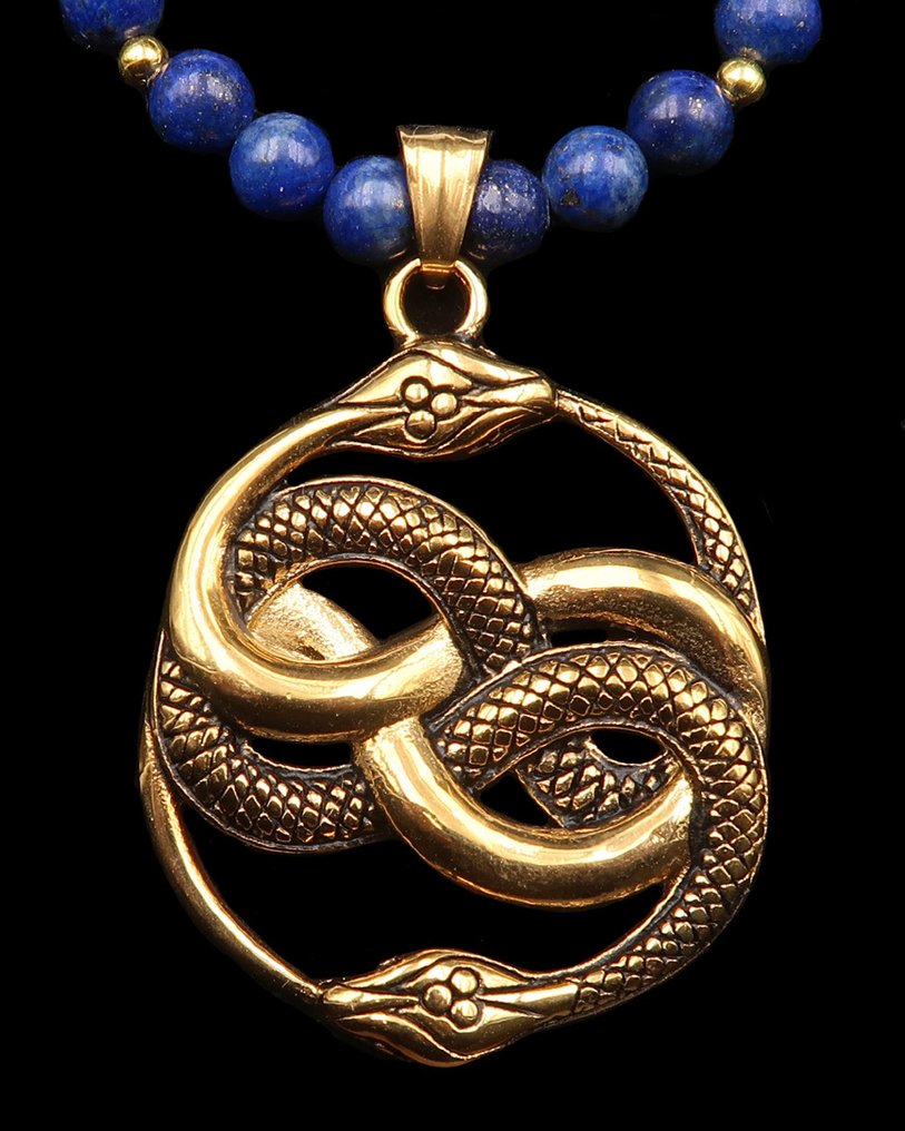 Λάπις λαζούλι - Ταλισμάν του Auryn Divin: Το Σήμα της Τύχης & της Αρμονίας - Κούμπωμα Χρυσού 14K Gold Filled. - Κολιέ με μενταγιόν #1.0