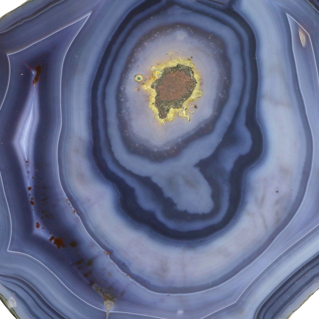 One-of-a-Kind - 'Cookie Monster Smile' - Blue Agate Slice - Slice - 24x24x2 cm- 2.3 kg #4.3