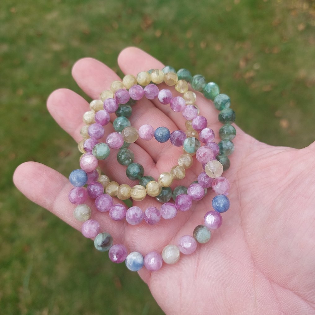 翡翠-海蓝宝-摩根石和天青石。 稀有的晶体绿柱石。天然未处理的石头。 - 高度: 0.76 cm- 64 g - (4) #1.0