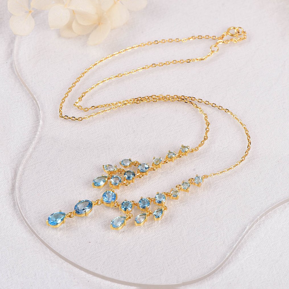 Senza Prezzo di Riserva - Collana Argento - Topaz - Certificato #1.0