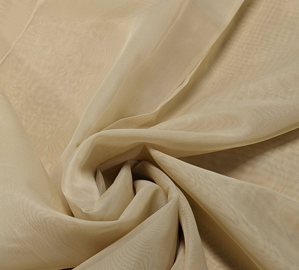 Fine pezza Marley piombo col.010 – Velo d’arredo color avorio luminoso - Tessuto - 600 cm - 290 cm #1.0