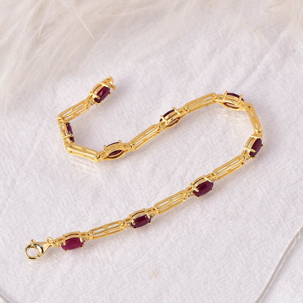 Sem preço de reserva - Bracelete Prata - Ruby - Certified #4.3