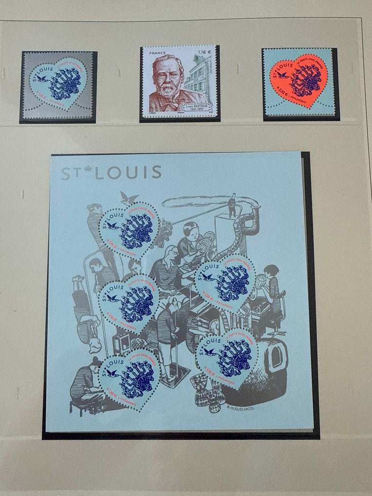 Frankrijk - Jaar 2022 postzegels en stickers in NIEUW ** zonder scharnieren op VEILIGE bladen (inclusief) #1.0