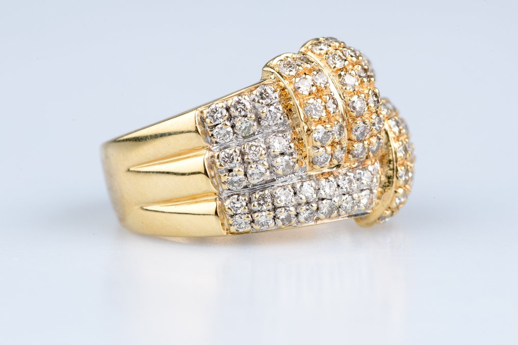 戒指 - 18 克拉 黃金 - 0.96ct. tw. 鉆石 (天然) #2.1