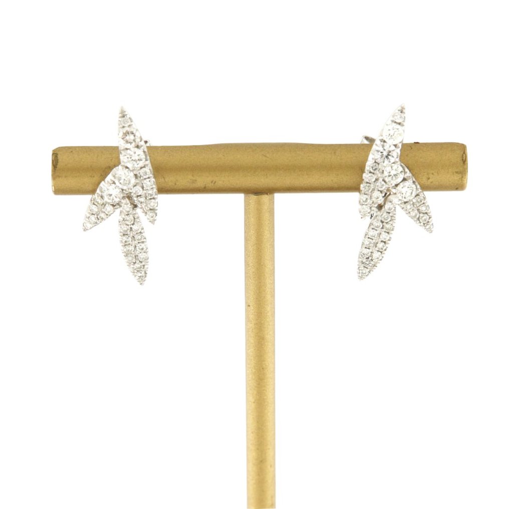 Zonder minimumprijs - Oorbellen - 18 karaat Witgoud - 0.40ct. tw. - Diamant #2.1