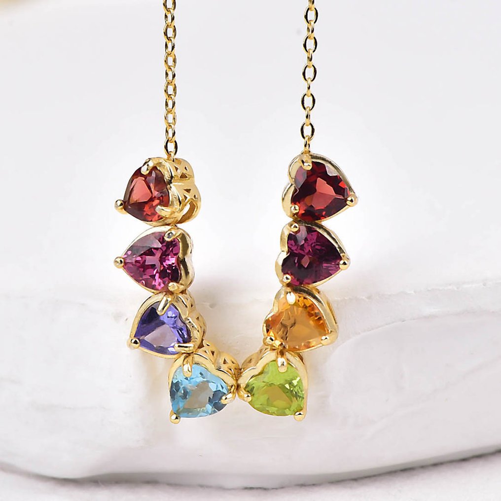 Senza prezzo di riserva - Collana Argento - Gemstones mistici - Certificato #3.2