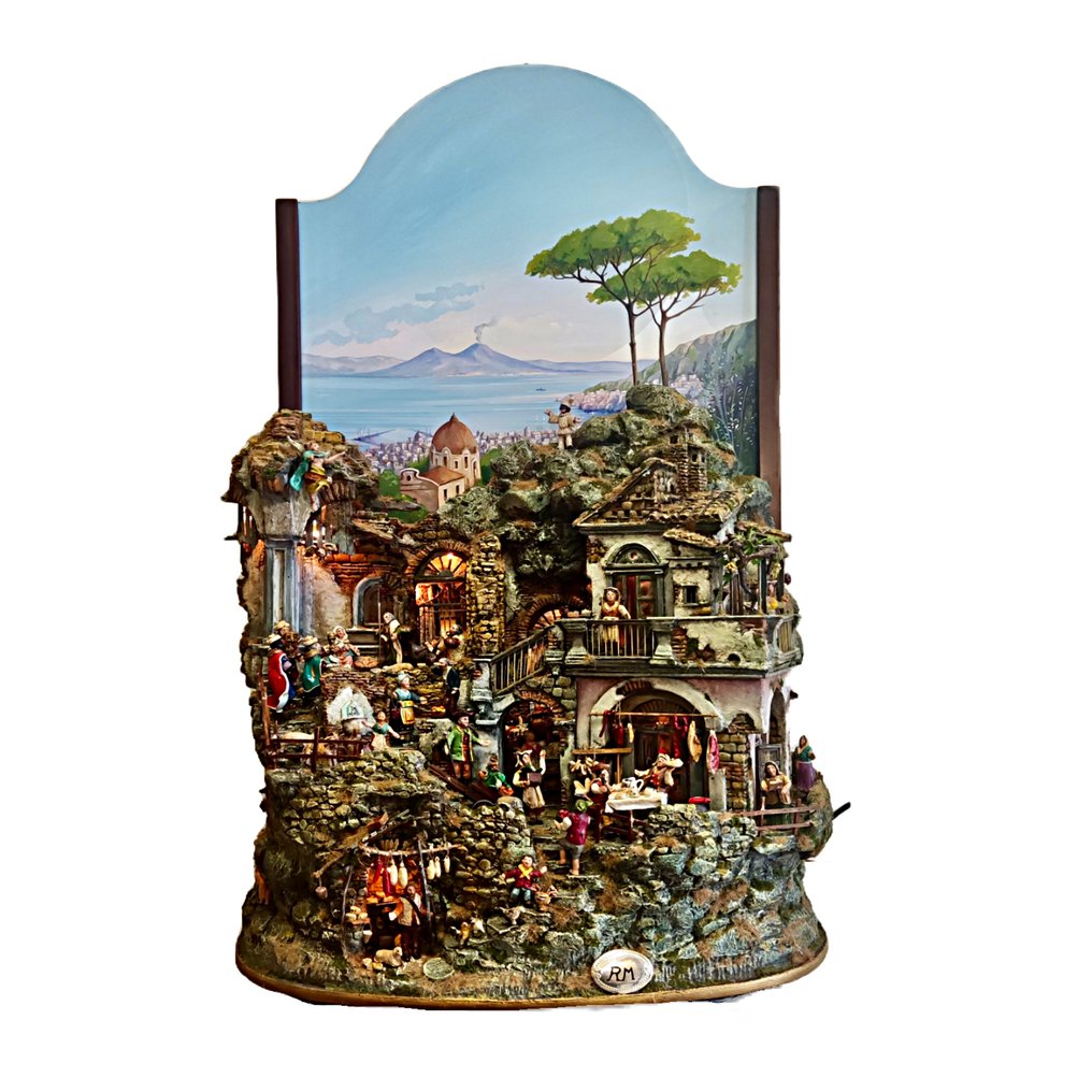 Nativity scene - Composite, Earthenware, Plaster, Wood, Paper - Nativity scene setup - 75 cm #1.0