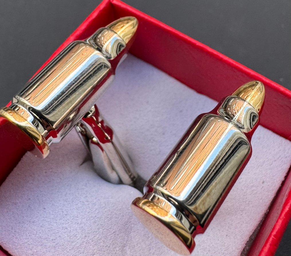 Ζιγκ-ζαγκ ασημένια ζεύγη βομβών πλοίων, ρεαλιστικά μανικετόκουμπα. - Μανικετόκουμπα #2.1