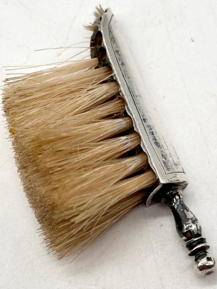 No reserve-Handgemaakte vroeg 18e eeuwse zilveren miniatuur Stoffer - Statuetta in miniatura - Jan Breda Amsterdam 1718-1725 - Argento #3.2