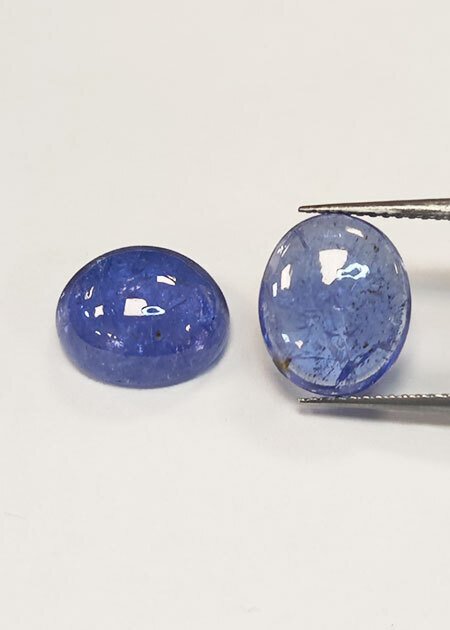 No reserve price - 2 pcs  Blue, Violet Tanzanite  - 10.53 ct - Antwerp Laboratory for Gemstone Testing (ALGT) #1.0