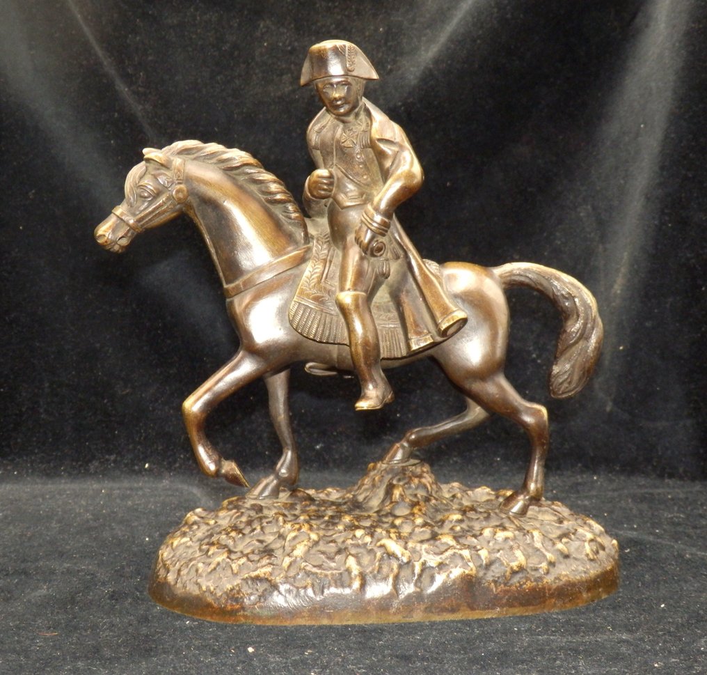 Γλυπτό, Napoleon Bonaparte op paard - 20 cm - Μπρούντζος #1.0