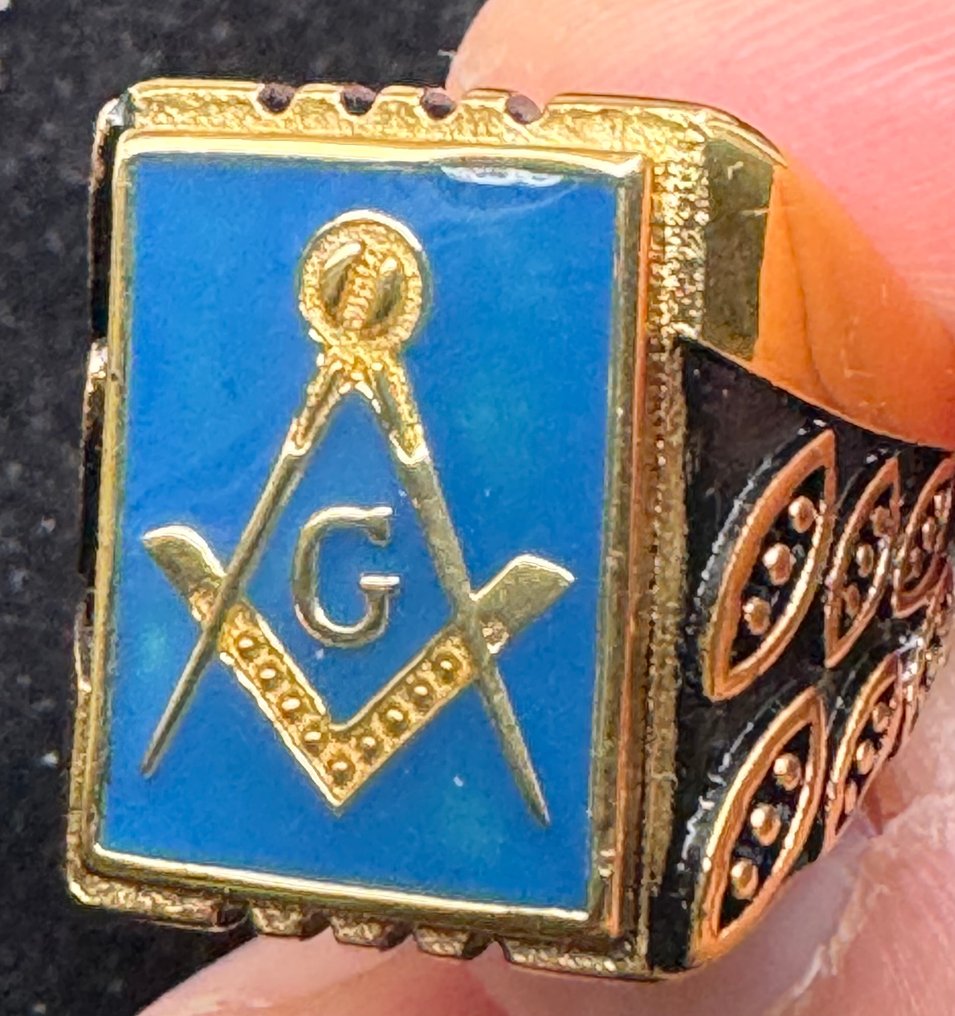 Virtus Junxit Mors Non Separabit Masonic Bikers 24kt gold plated ring - Ring #1.0