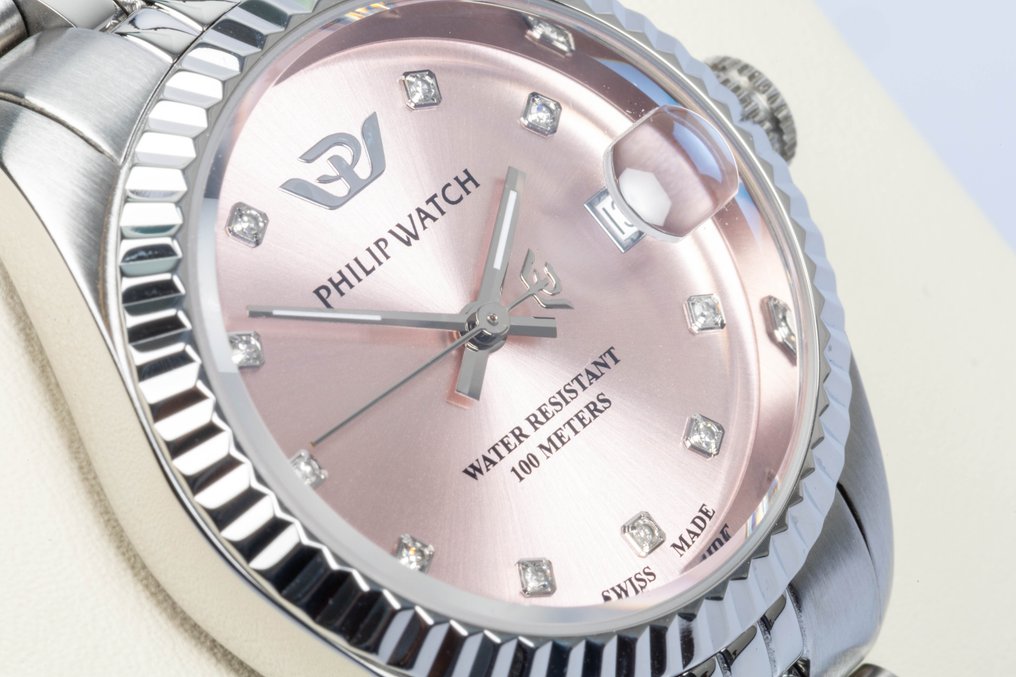 Philip Watch - Caribe Urban - Date - Pink - Diamonds - Swiss Made - 31 mm - FREE SHIPPING - Női - 2025 #4.3
