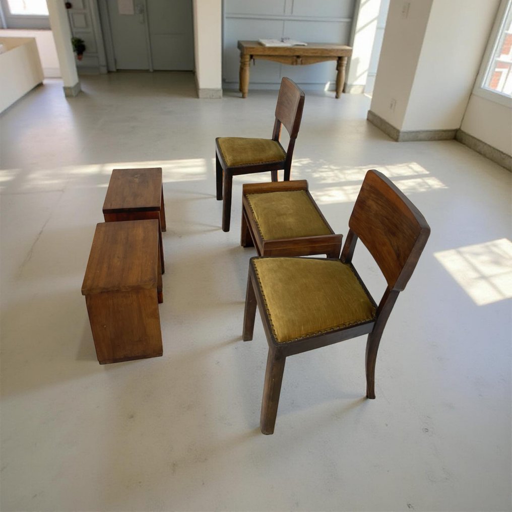 Seating group (5) - Walnut, Wood, Textile #2.1