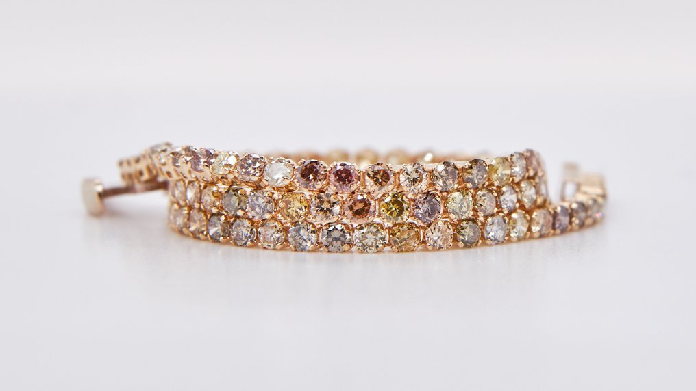 没有保留价 - 手镯 - 18K包金 黄金 -  1.86ct. tw. 钻石 (天然色彩的) #1.0