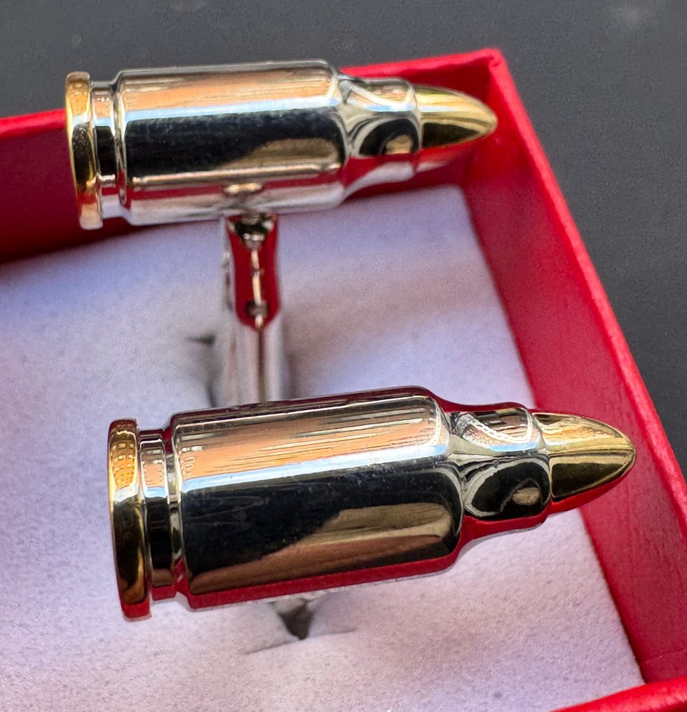 Ζιγκ-ζαγκ ασημένια ζεύγη βομβών πλοίων, ρεαλιστικά μανικετόκουμπα. - Μανικετόκουμπα #3.2