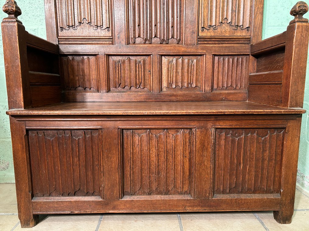 Neo-gotische kerkbank. - Skab - Egetræ #2.1