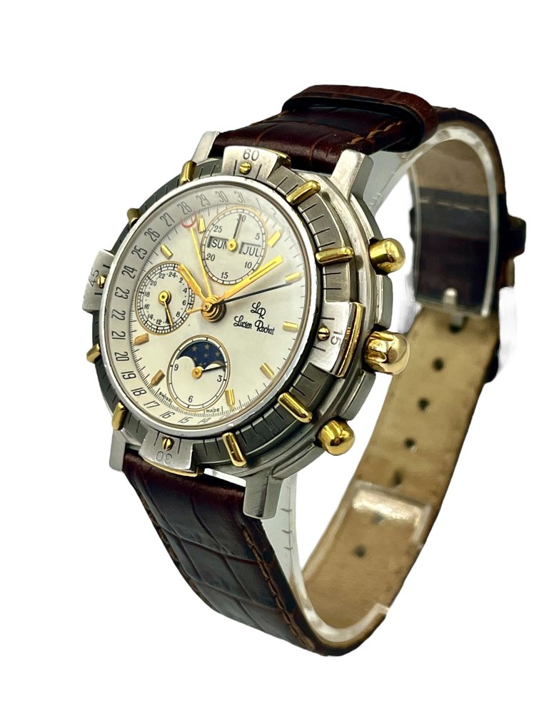 Lucien Rochat - Chronograph Automatic 18K Yellow Gold - 21 100 052 - Herre - 1980-1989  #4.3