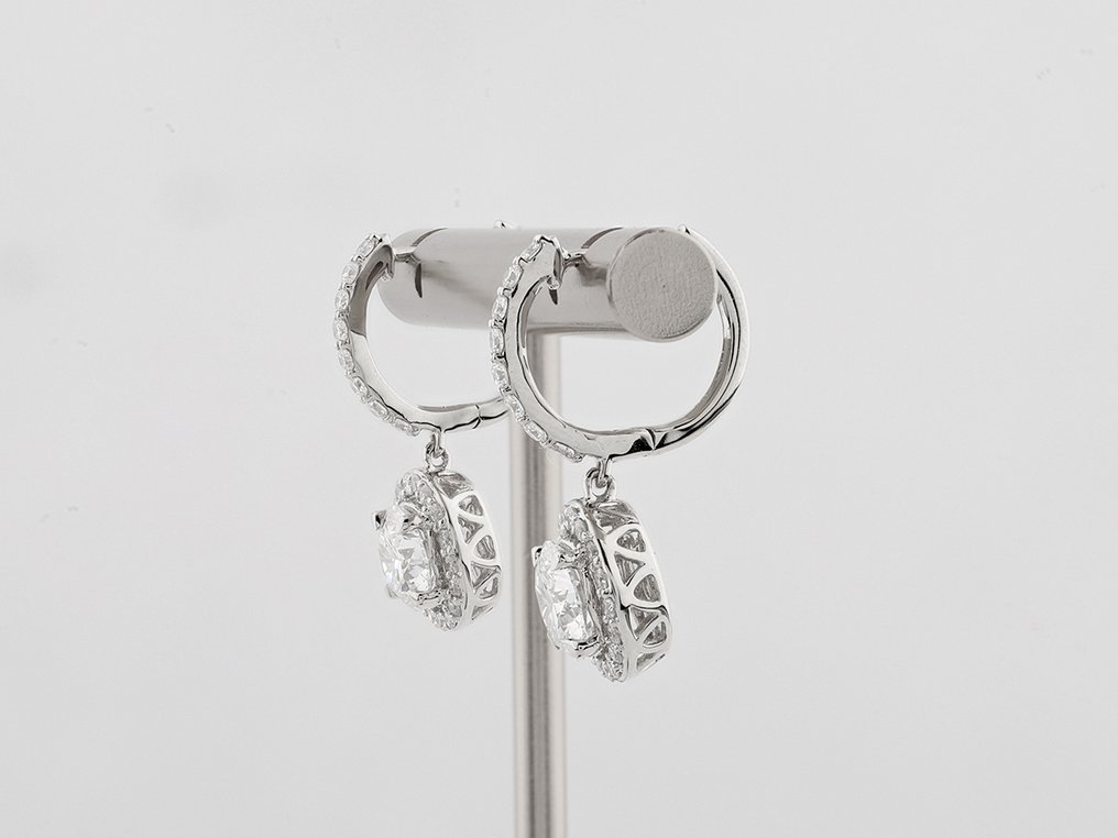 耳环 - 14K包金 白金 - 2.57ct. tw. 钻石 (实验室培育) - 钻石 #4.3