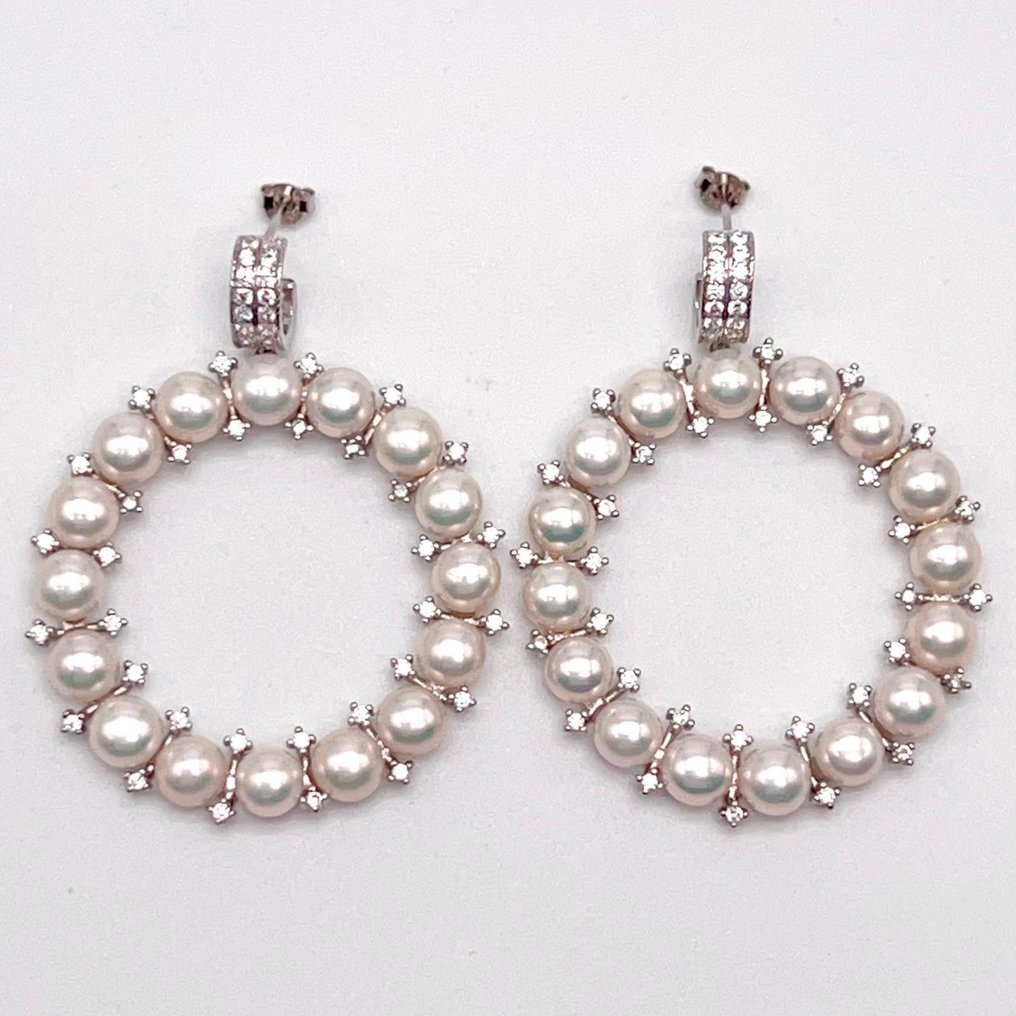 χωρίς τιμή ασφαλείας - Σκουλαρίκια Ασημί Μαργαριτάρι - χειροποίητο έργο τέχνης από τεχνίτη #1.0