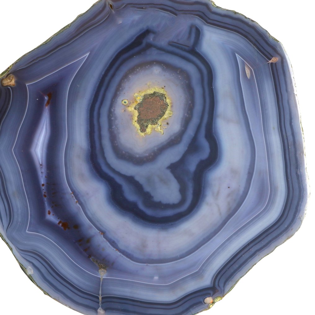 One-of-a-Kind - 'Cookie Monster Smile' - Blue Agate Slice - Slice - 24x24x2 cm- 2.3 kg #2.1