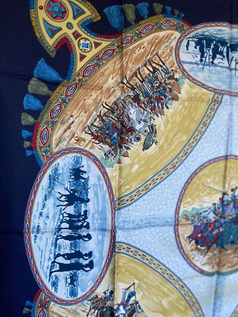 Hermès - " Cavaliers Peuls" par Jean de Fougerolles 1993, jamais réédité - Écharpe #3.2