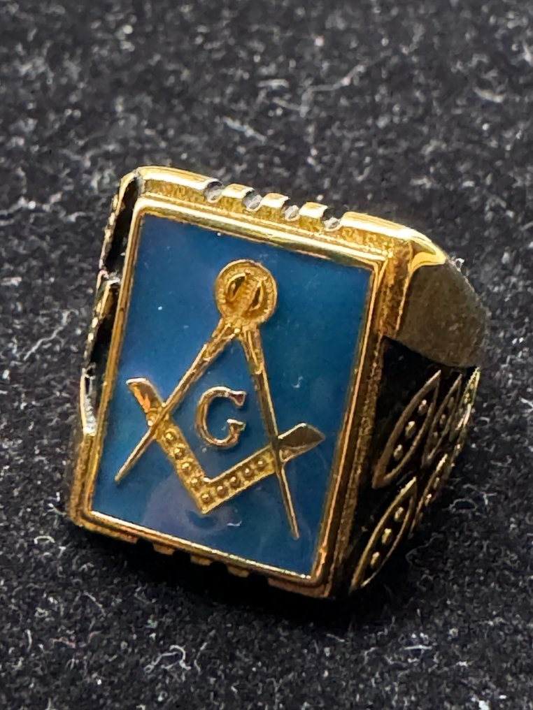 Virtus Junxit Mors Non Separabit Masonic Bikers 24kt gold plated ring - Ring #3.2