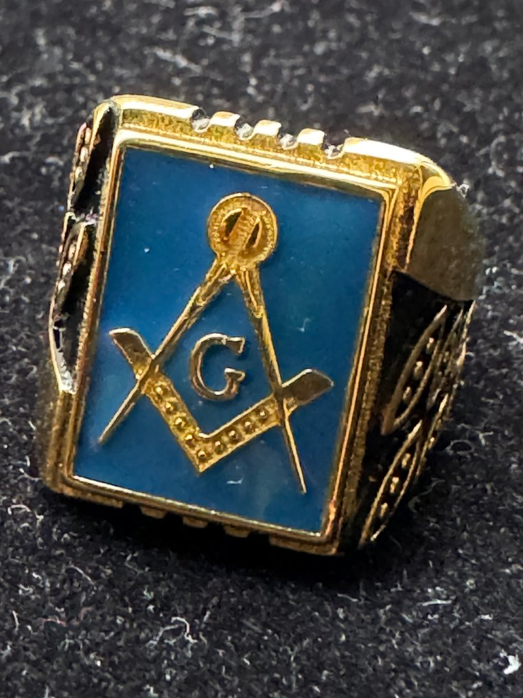 Virtus Junxit Mors Non Separabit Masonic Bikers 24kt gold plated ring - Ring #4.3