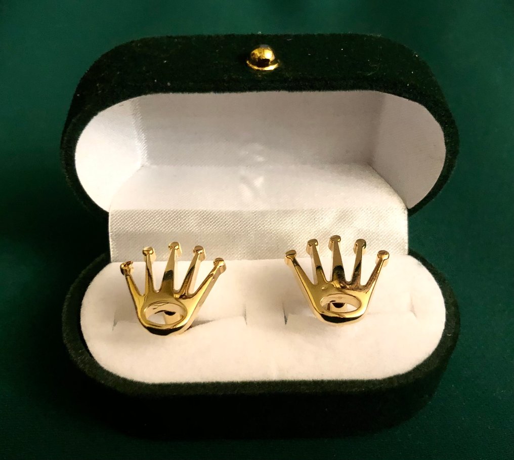 皇家皇冠。一对14克拉镀金的Rolex皇冠标志袖扣。 - 袖扣 #4.3