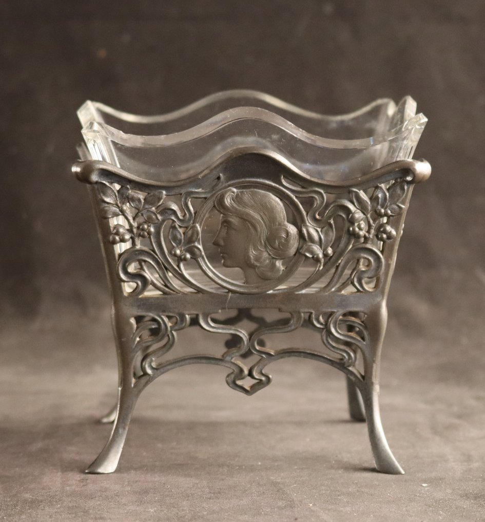 Art Nouveau - Jardinière - Vetro, Metallo #1.0