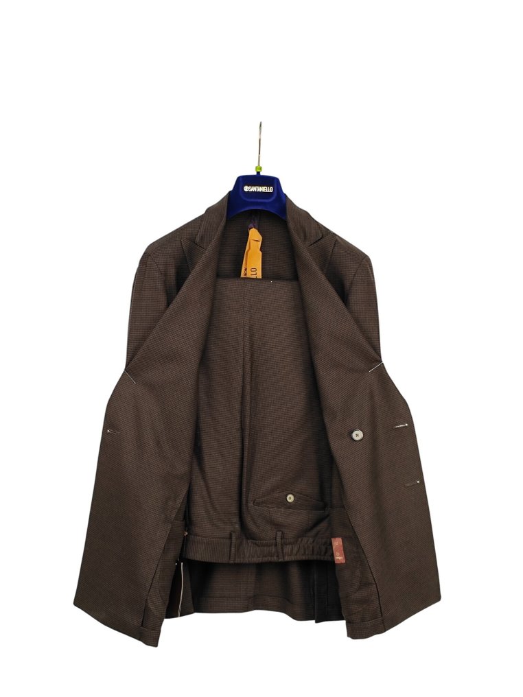 RRP 750€ SANTANIELLO Suit Brown Wool Hand Made in Italy - 50 IT - Men's suit - New with tags #3.2