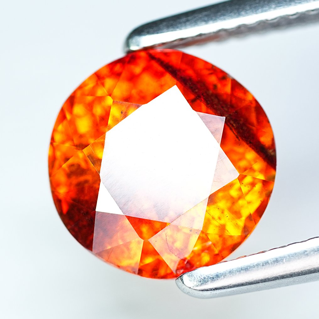 Ohne mindestpreis - 1 pcs  Orange Sphalerit  - 4.29 ct - International Colored Gemstone Association (ICA GemLab) - Selten!! Top-Glanz!! #2.1