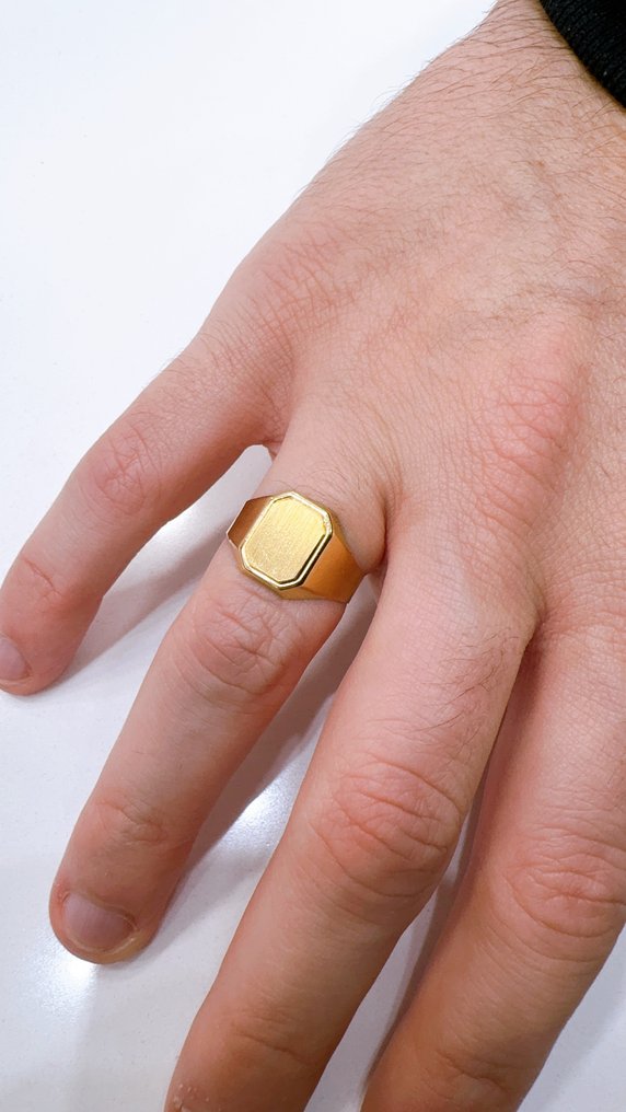No reserve price - Ring - 18 kt. Yellow gold - Shield ring size 20 #1.0