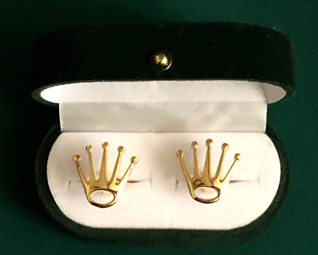 皇家皇冠。一对14克拉镀金的Rolex皇冠标志袖扣。 - 袖扣 #1.0