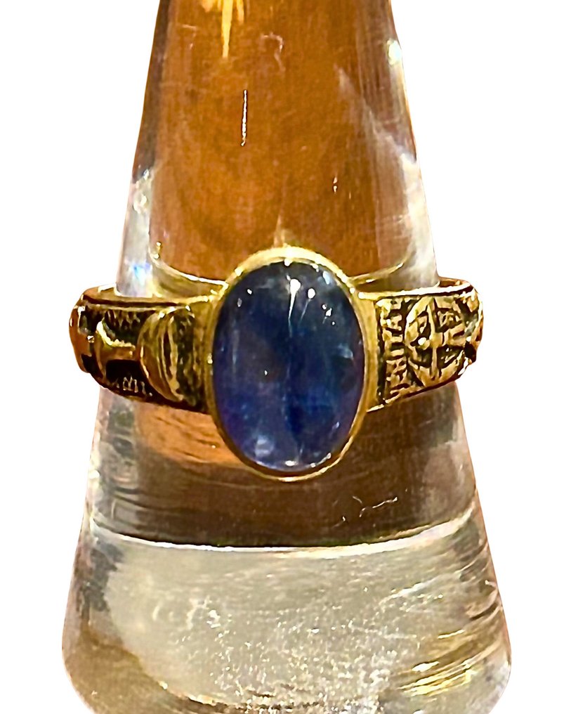 Bague - 19,2 carats Or jaune Saphir #1.0