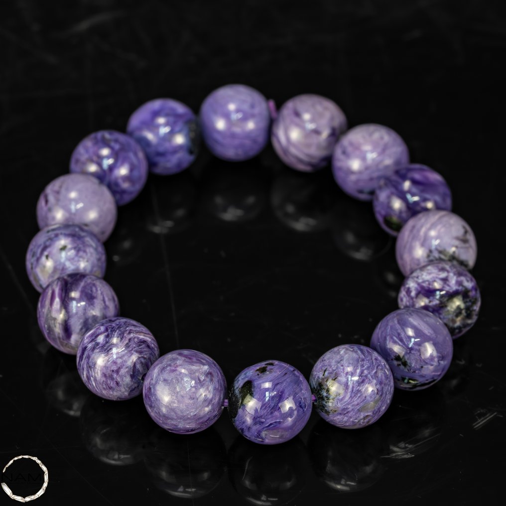 Magic of Transformation A beautiful bracelet made of genuine charoite 251.75ct.- 50.35 g #1.0