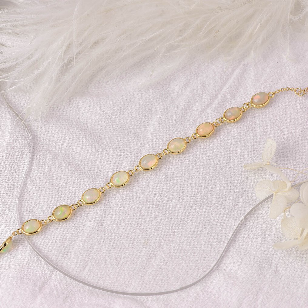 Fără preț de rezervă - Brățară Argint - Opal - Certificat #3.2