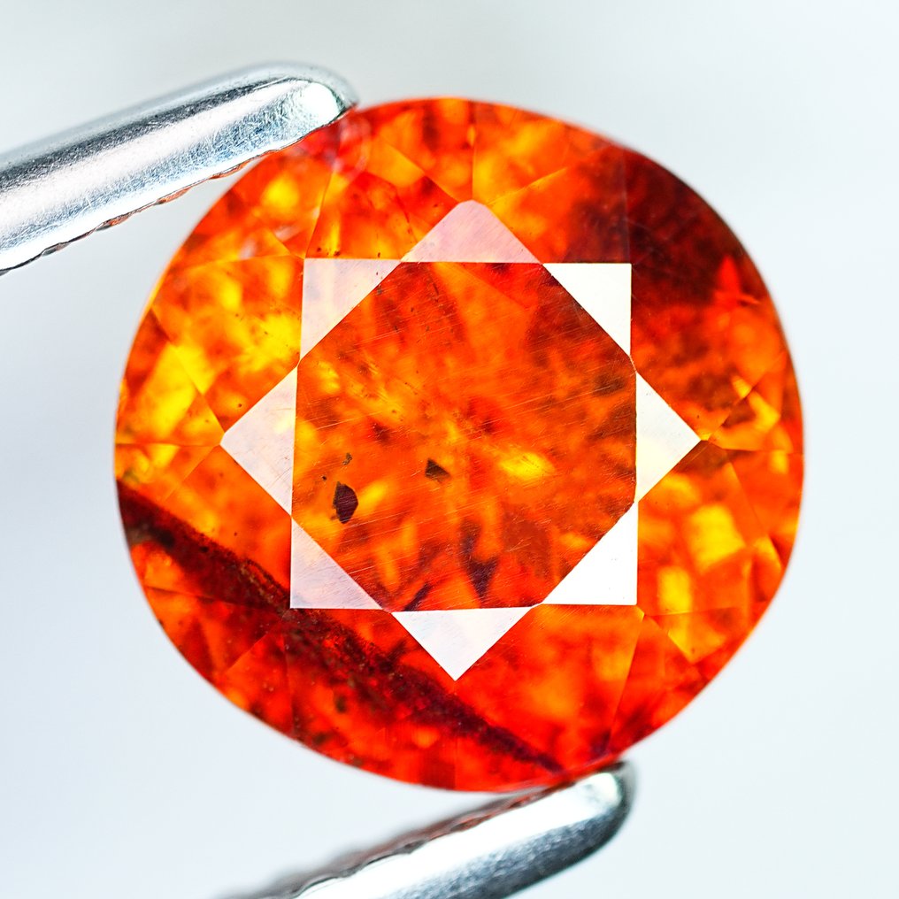 Ohne mindestpreis - 1 pcs  Orange Sphalerit  - 4.29 ct - International Colored Gemstone Association (ICA GemLab) - Selten!! Top-Glanz!! #3.2