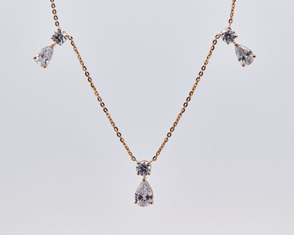 Sans Prix de Réserve - Collier - 14 carats Or jaune - 2.57ct. tw. Diamant (Cultivé en laboratoire) #1.0